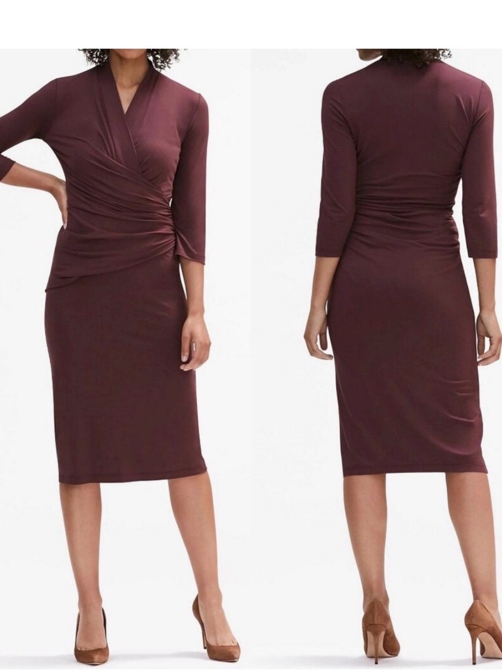 MM LaFleur | The Casey Wrap Dress Burgundy Maroon